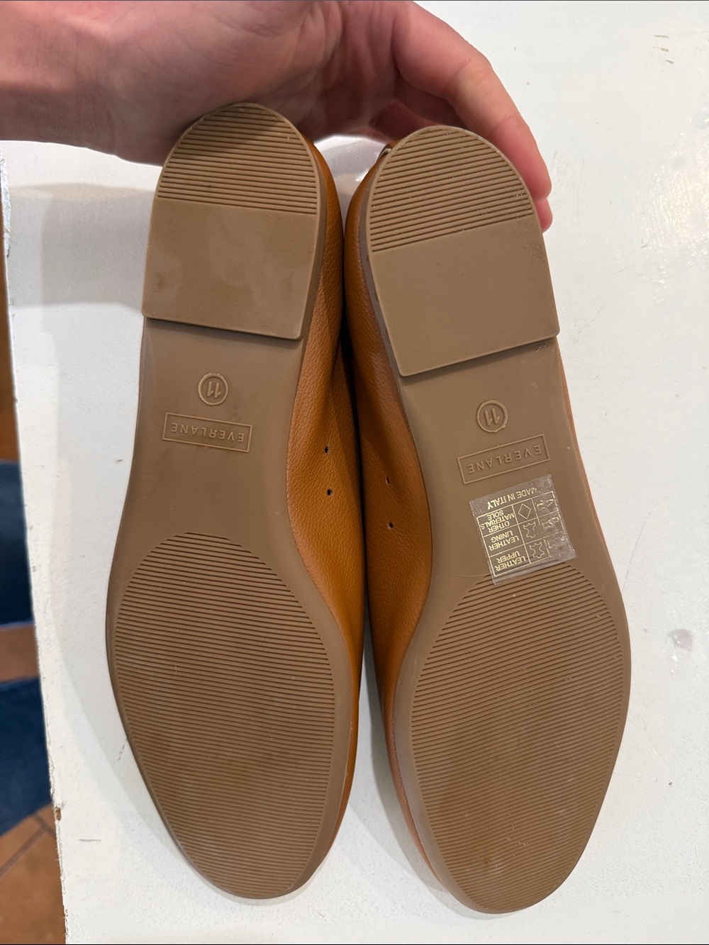 New Everlane Brown Leather “The Glove” Flats - 11 Narrow - Picture 3 of 7